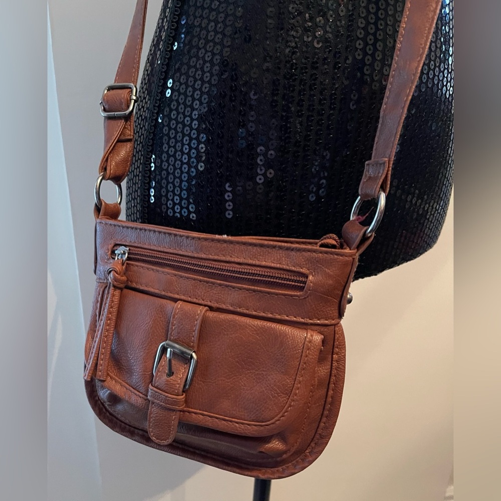 Payless Brown Faux Leather Crossbody Bag - Picture 2 of 11